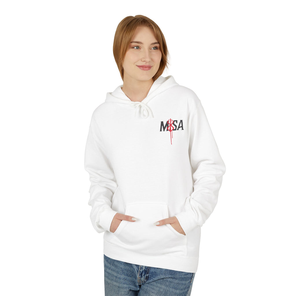 MISALIGNED Graphic Hoodie — Japanese-Style Red Slash Logo Hoodie