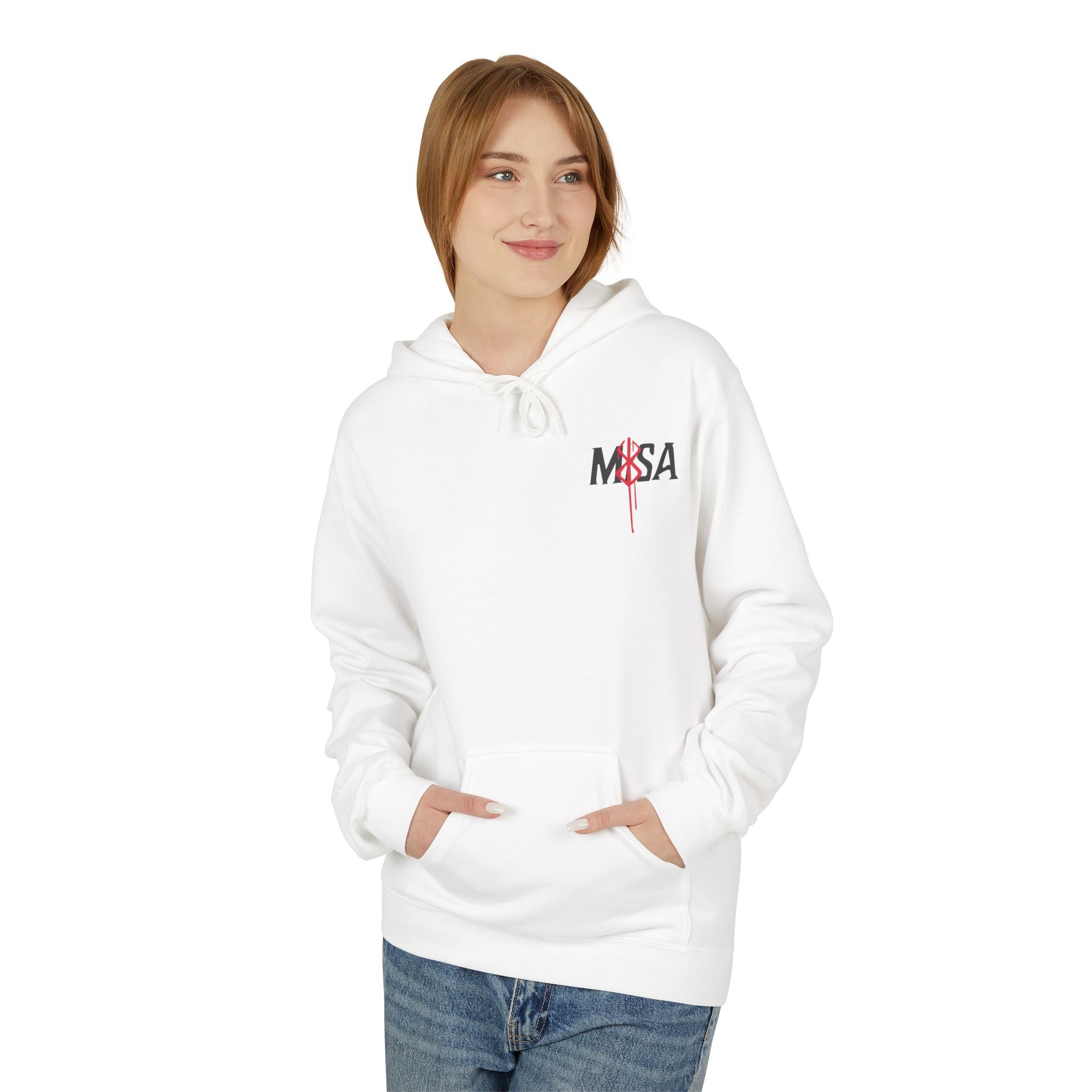 MISALIGNED Graphic Hoodie — Japanese-Style Red Slash Logo Hoodie