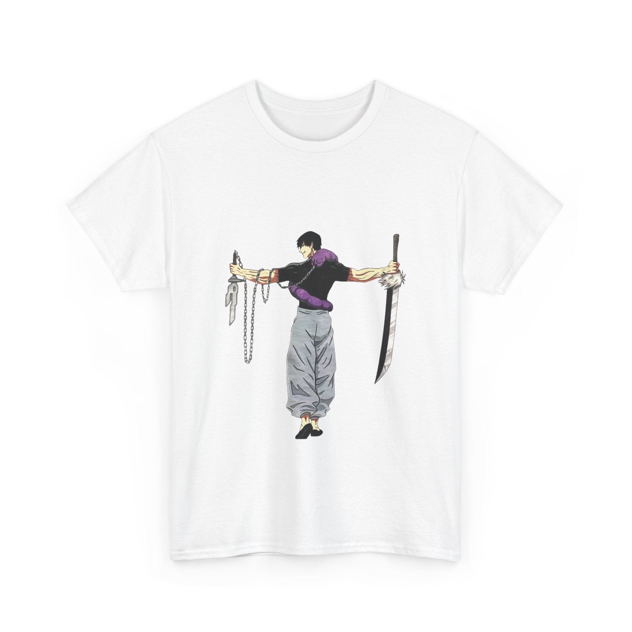 Anime Swordman T-Shirt — Crossed Blades Illustration Tee