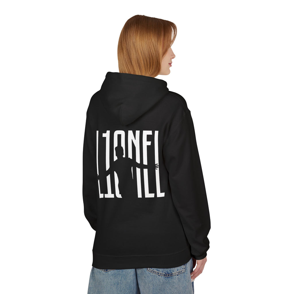 Lionel Silhouette Hoodie — Black Graphic Music Artist Tribute Pullover