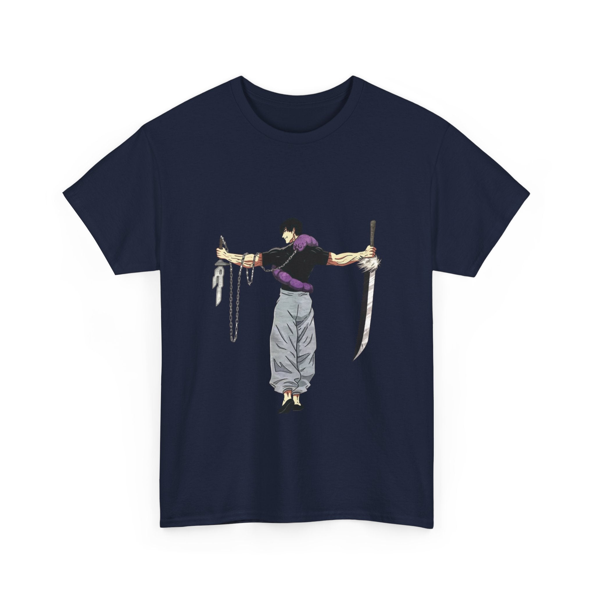 Anime Swordman T-Shirt — Crossed Blades Illustration Tee