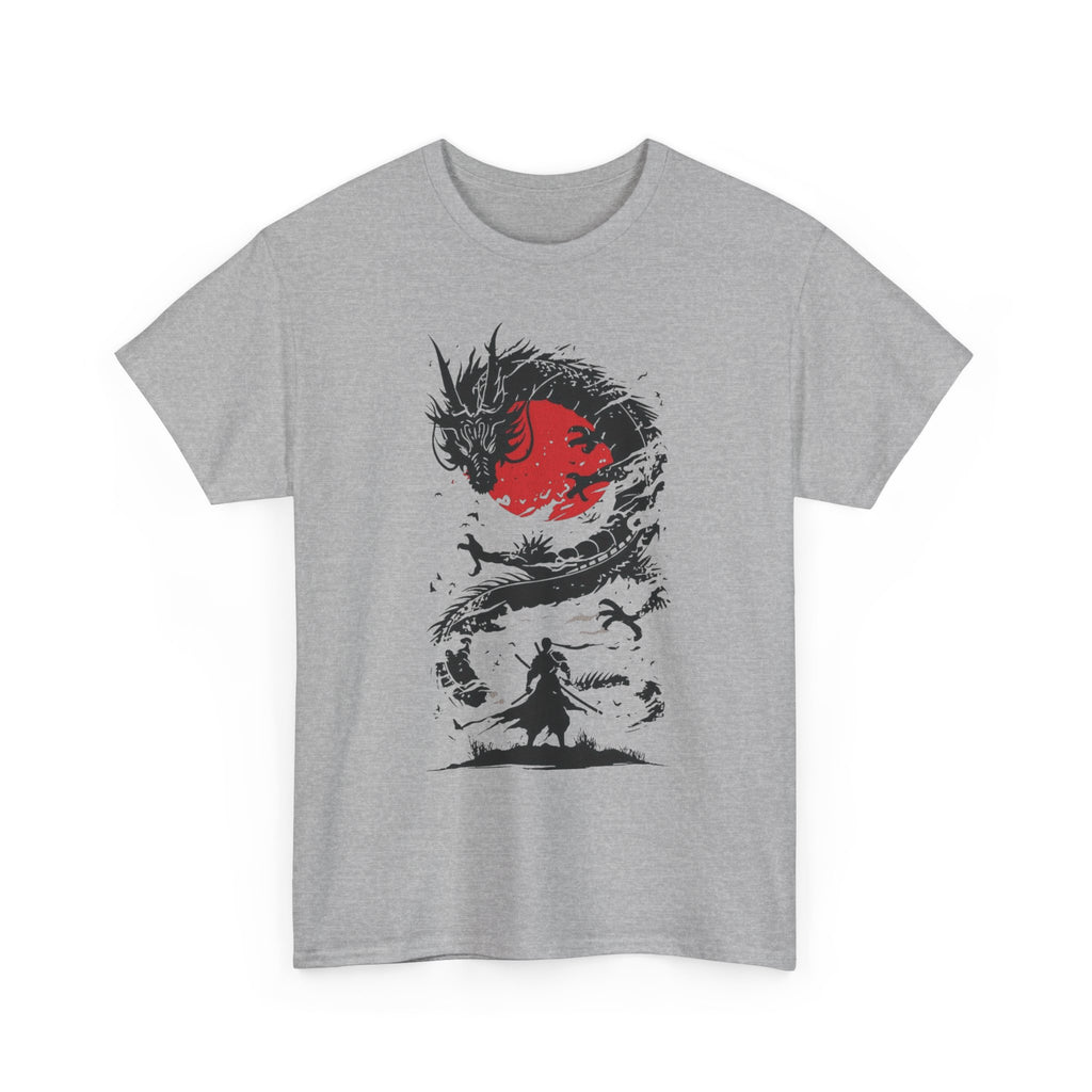 Samurai Dragon Tee — Red Sun Japanese Warrior Graphic T‑Shirt