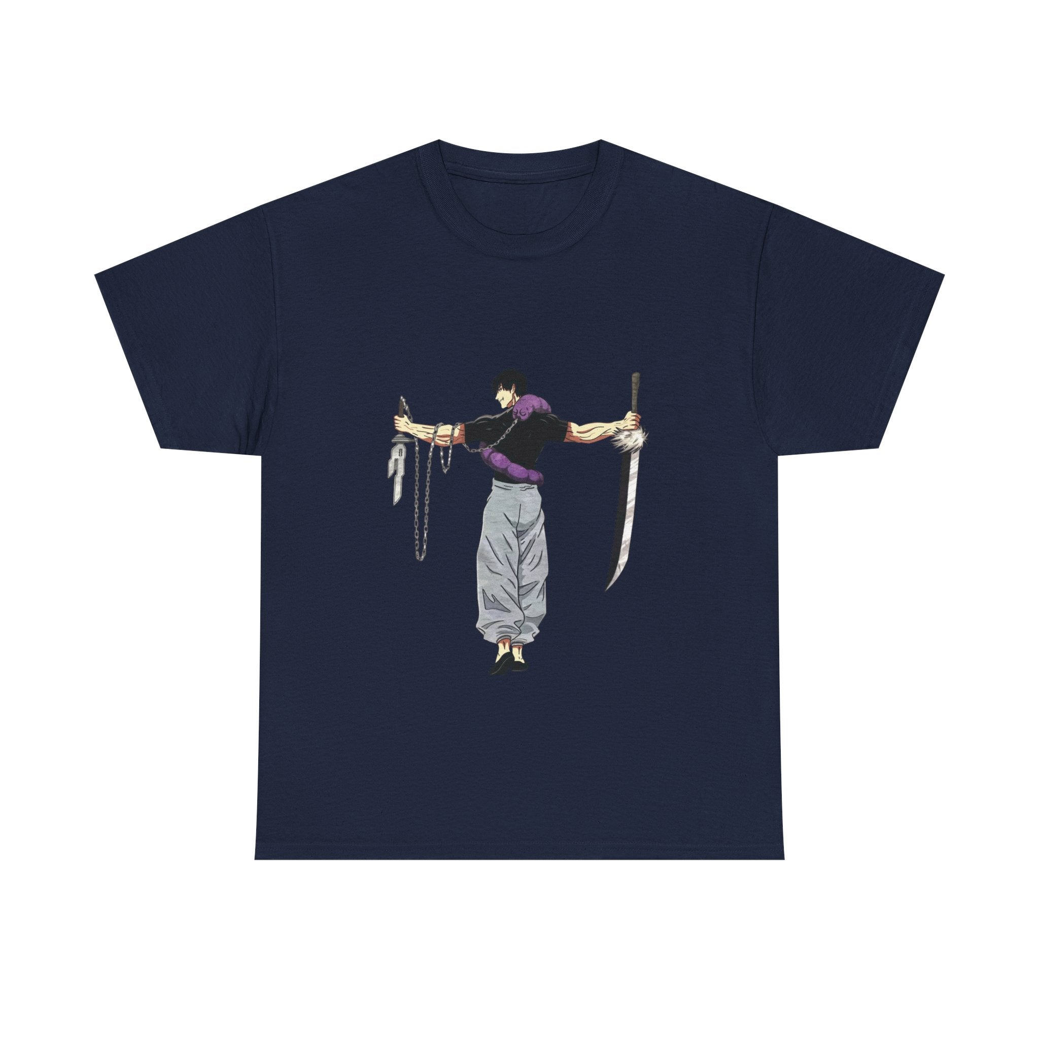 Anime Swordman T-Shirt — Crossed Blades Illustration Tee