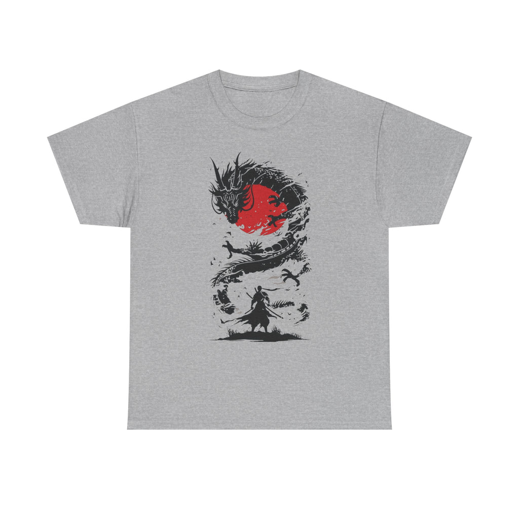 Samurai Dragon Tee — Red Sun Japanese Warrior Graphic T‑Shirt