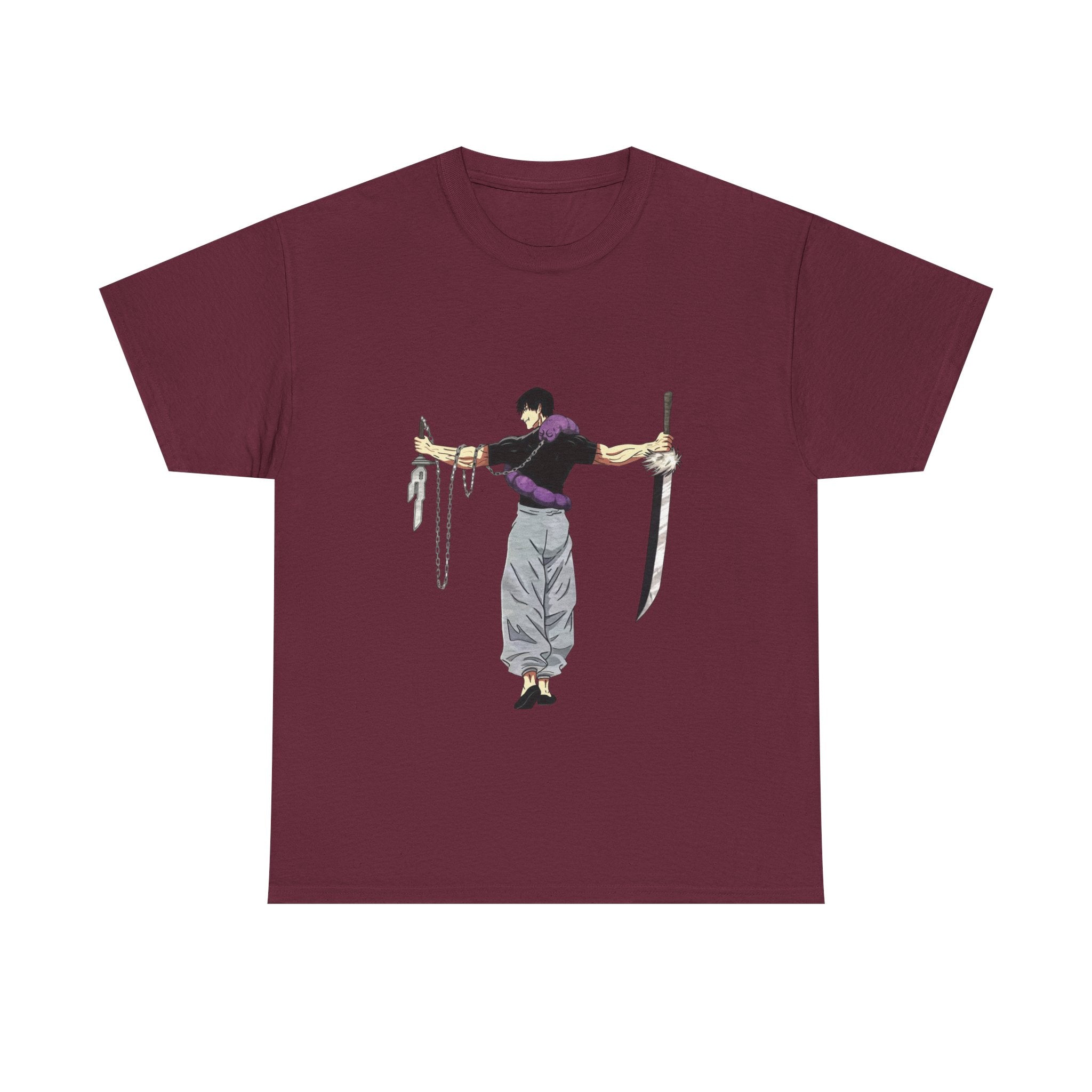 Anime Swordman T-Shirt — Crossed Blades Illustration Tee