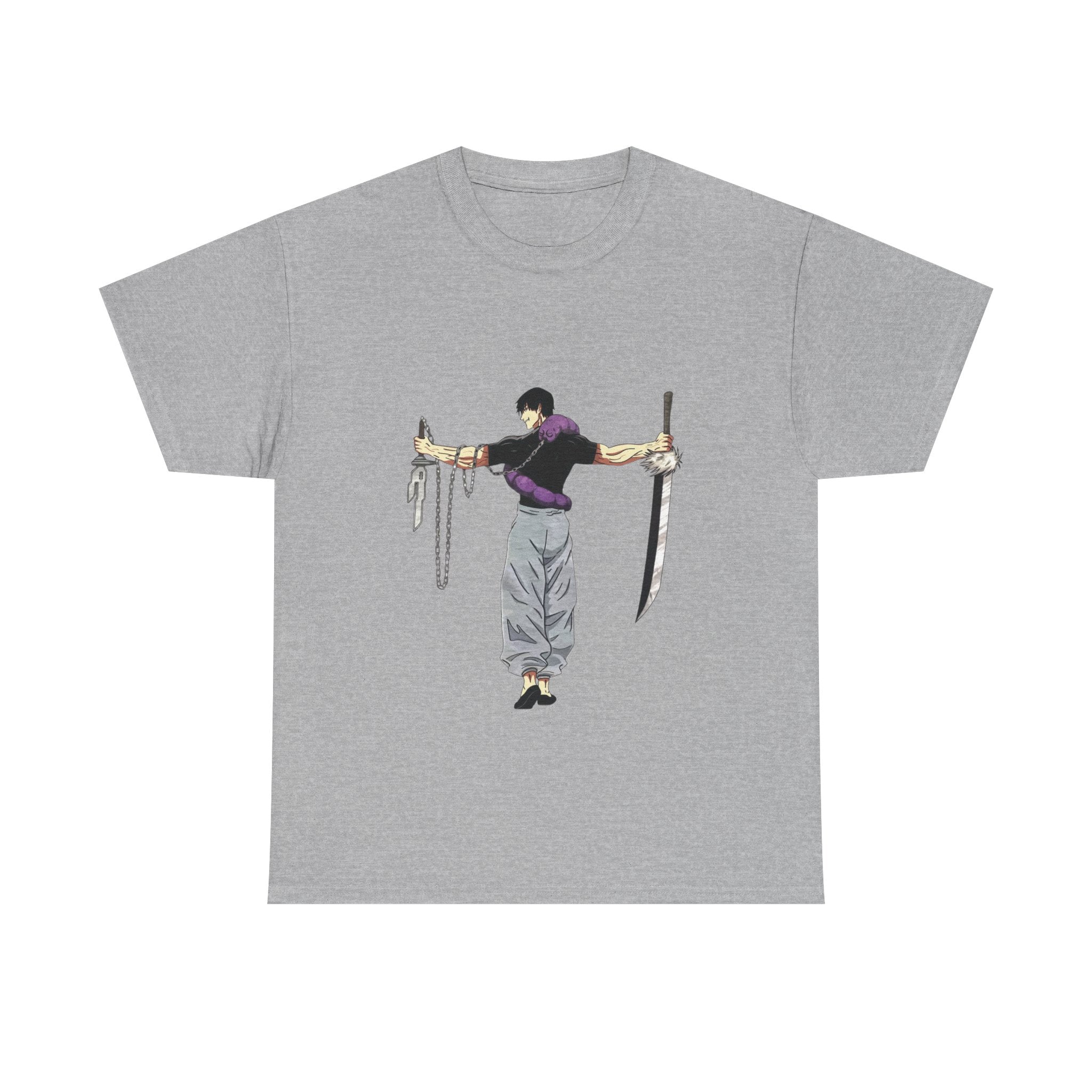 Anime Swordman T-Shirt — Crossed Blades Illustration Tee